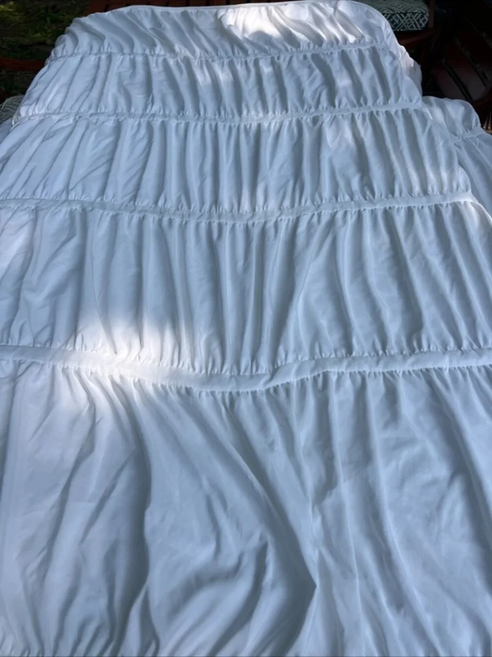 Pottery Barn Teen Ruched White bedspread white glam twin dorm